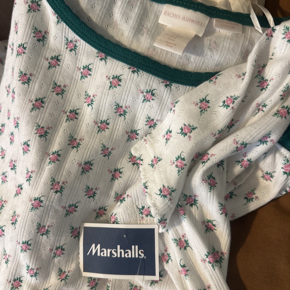 Rachel Ashwell 100% Cotton Pajama Set Floral GrandmaCore Cottage Sz M